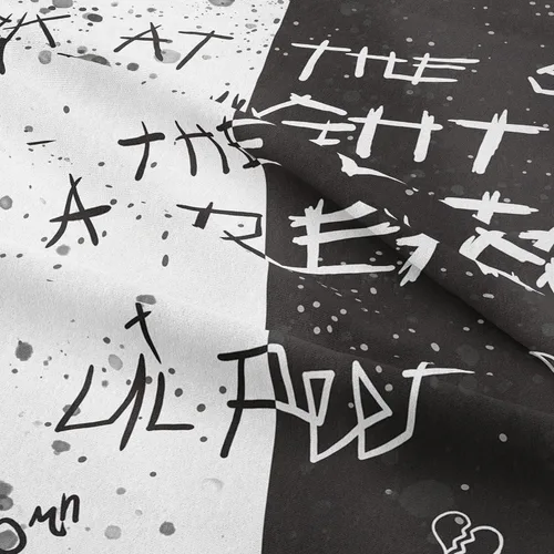 Miniatura 5 de LWZAYS Tapiz de pared de rapero, tapices Lil Peep Juice Wrld, tapiz de estrella blanco y negro para dormitorio residencia estudiantil, decoraciones