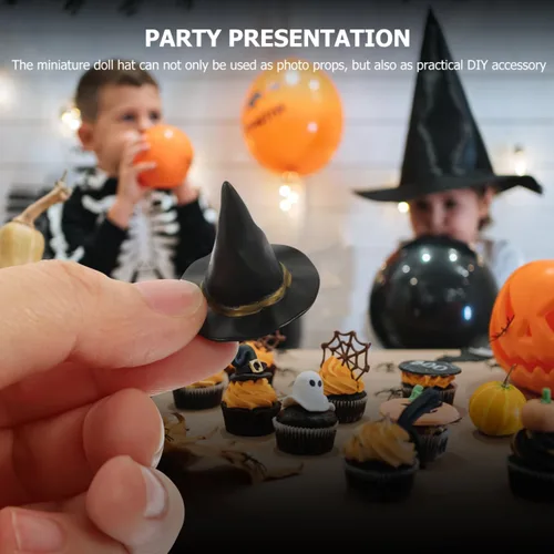 Miniatura 7 de Witch Hat Decoration 24Pcs Miniature Witch Hats for Halloween Party Decor Perfect for Dollhouse Accessories