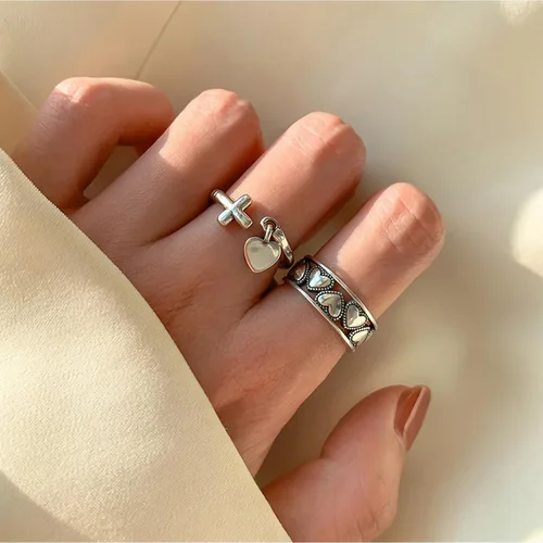 Miniatura 5 de 925 Sterling Silver Ring Minimalist Adjustable Rings Band Handmade Rings for Women Girls