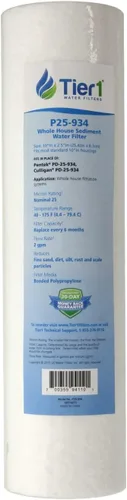 Miniatura 12 de Tier1 Cartucho de repuesto de filtro de agua de sedimentos de polipropileno hilado para toda la casa de 10 micrones, 10 pulgadas x 2.5 pulgadas