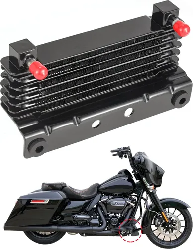 Radiador enfriador de aceite para motocicleta Harley Touring Electra Glide Road Glide Road King Street Glide 2009-2016 Negro