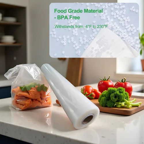 Miniatura 2 de MAGIC SEAL Bolsas selladoras al vacío de cámara de 15 pulgadas x 50 pies, bolsas suaves para almacenamiento de alimentos para preparación de comidas