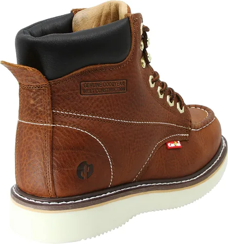 Miniatura 3 de Cactus Men's 71622M 6" Full Grain Leather Polyurethane (PU) Outsole Moc-Toe Work Boots