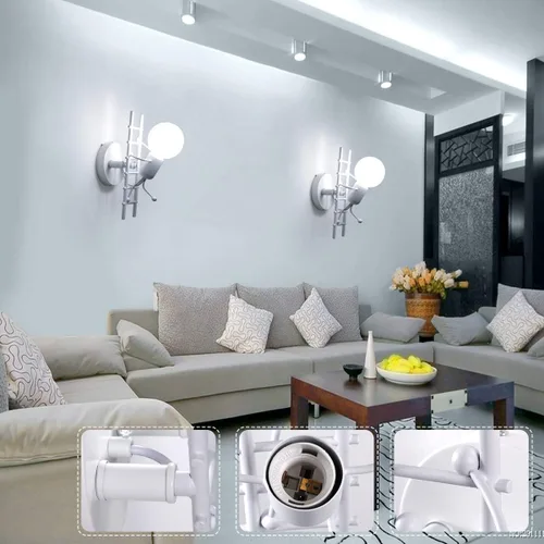Miniatura 4 de Kawell Lámpara de pared humanoide creativa para interiores, lámpara de pared moderna Art Deco para habitación de niños, dormitorio, sala de estar