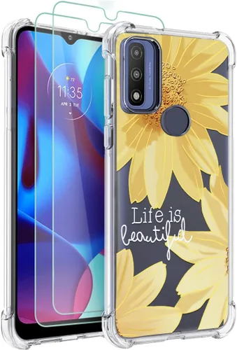 Miniatura 10 de Osophter Funda para teléfono Moto G Pure, funda Moto G Pure para mujeres y niñas, diseño floral con protector de pantalla, absorción de golpes