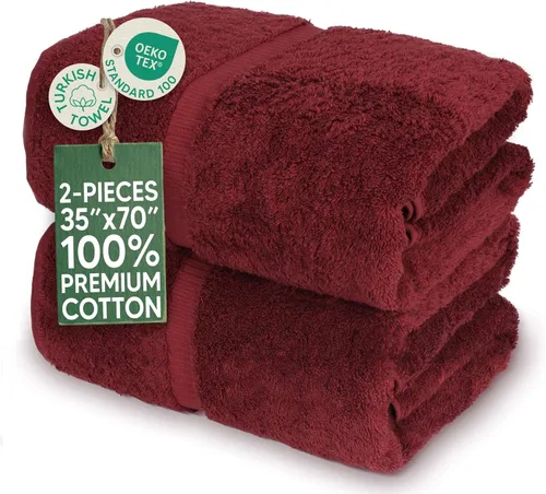 Miniatura 34 de Towel Bazaar Toallas Turcas de Algodón Premium Súper Suaves y Absorbentes (Juego de 2 Toallas de Baño Grandes, Blanco)