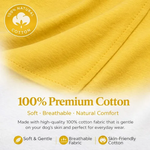 Miniatura 2 de Lovelonglong Ropa para Mascotas Disfraces para Perros Camiseta Básica Lisa Camisetas para Perros Pequeños Amarillo L