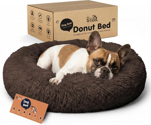Miniatura 21 de Cama para perros con forma de dona, comodidad prémium para aliviar la ansiedad, diseño esponjoso y calmante con soporte ultra afelpado, acogedora