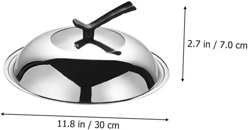 Miniatura 7 de YARNOW Olla de vidrio utensilios de cocina de acero inoxidable cacerola sartenes horno 11.7 pulgadas tapa de cacerola reemplazo universal tapa