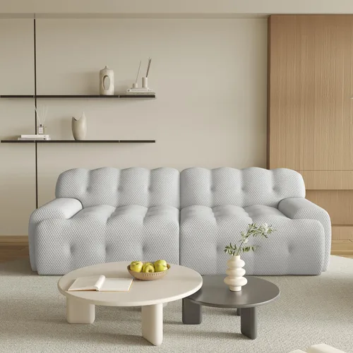 Miniatura 12 de Sofá modular modular de 86.6 pulgadas, sofá biplaza de gran tamaño, tela de malla 3D, cómodo sofá de nube, sofá curvado para sala de estar, oficina