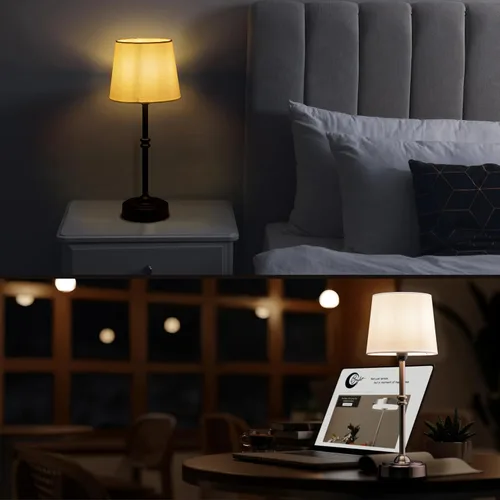 Miniatura 6 de O'Bright Seraph - Lámpara de mesa LED inalámbrica con atenuador, batería recargable integrada, brillo de 3 niveles, lámpara de mesa para patio