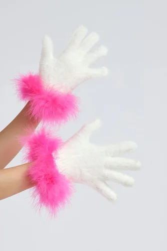 Miniatura 51 de Sahabowi Guantes de cuero para clima frío Manopla de lana cálida de invierno para mujeres