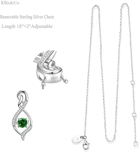 Miniatura 5 de Regalos de cumpleaños para mujeres, collar de amor infinito para esposa, mamá, piedras de nacimiento de septiembre, ópalo de zafiro azul, rosa