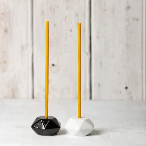 Miniatura 10 de Juego de 2 portavelas Danilovo - Hecho a mano, resistente soporte de cerámica fino para candelabros - Decoración negra de lujo ideal para el hogar