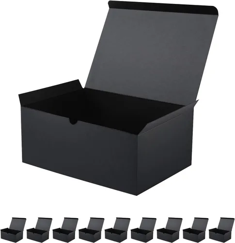 Miniatura 8 de JINMING 10 cajas de regalo 6x6x4 pulgadas, cajas de regalo mate negras a granel para el Día de la Madre, el Día del Padre, fiesta, cumpleaños, cajas