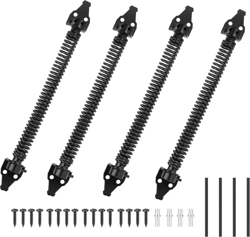 Miniatura 8 de Resorte de Portón de 14" con Cierre Automático de Servicio Pesado para Exteriores, Resorte de Puerta Automático de Metal, Herraje de Cierre