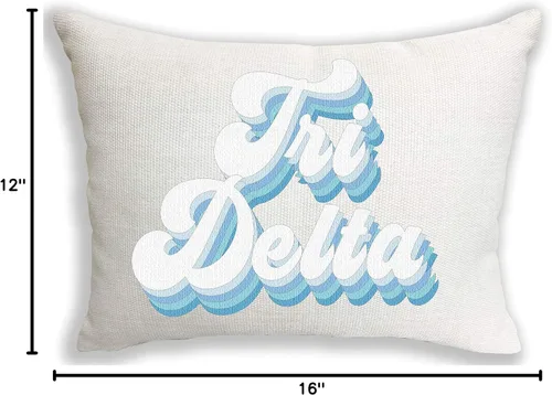 Miniatura 9 de Sorority Shop Delta Delta Almohada Delta – Diseño retro, almohada lumbar de 12 x 16 pulgadas