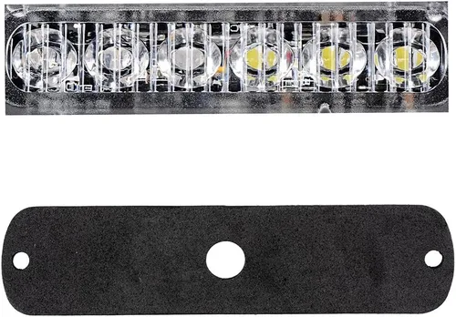 Miniatura 4 de Barra de luz estroboscópica Universal muy delgada de 6 LED, color ámbar / blanco, Modo de 16 parpadeos, luz de Advertencia para camionetas, autos
