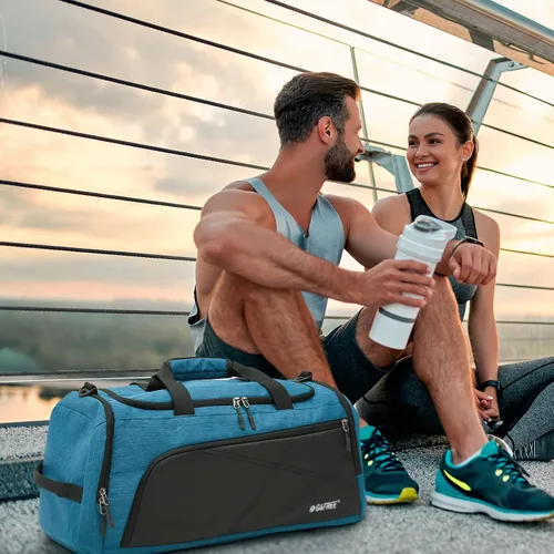 Miniatura 2 de G4Free Mochila de lona de 3 vías de 45L60L, bolsa de gimnasio con bolsillo húmedo y compartimento para zapatos, bolsa de lona para viajes