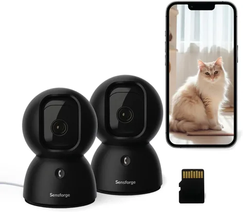 Miniatura 13 de SensForge Cámara de seguridad panorámica de 2.5K para interiores, cámara WiFi de doble banda de 360° para el hogar, detección gratuita de IA humanos