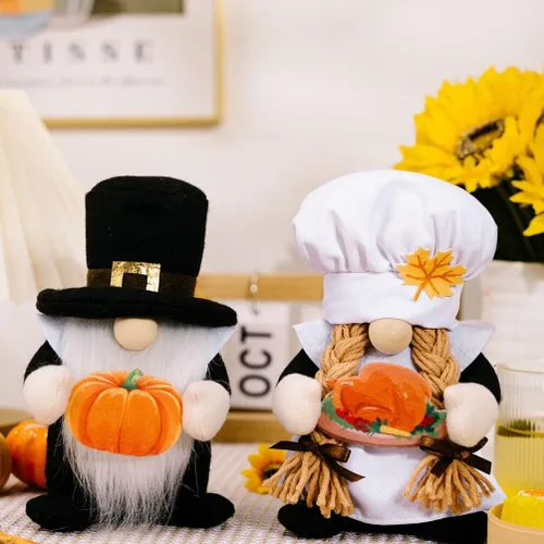 Miniatura 5 de DECHOUS Gnomos de Acción de Gracias, decoración de la casa para el hogar, girasoles, decoración de otoño, gnomo de felpa de otoño, gnomo de pavo