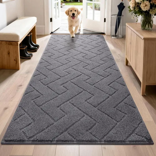 Miniatura 76 de PURRUGS Alfombra de fácil cuidado de 6 x 9 pies, antideslizante, lavable a máquina, tapete para puerta de perro, resistente a las manchas