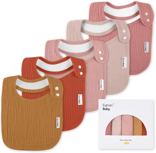 Miniatura 9 de Baberos de muselina para bebés niños y niñas, babero de muselina orgánica para bebé para babeo y dentición, baberos suaves de bandana para babeo
