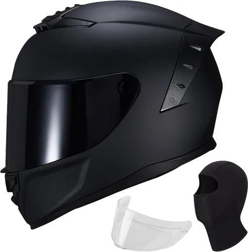 Miniatura 10 de Casco de motocicleta de cara completa, cascos para motocicleta de adultos, MG611, casco de motocicleta de carreras de calle con visera negra
