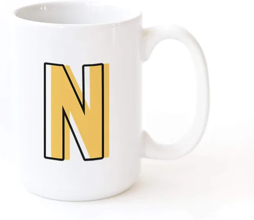 Miniatura 23 de The Cotton & Canvas Co. Candy Pop - Taza de café personalizada con monograma inicial con letra H y cerámica, para ella, para él