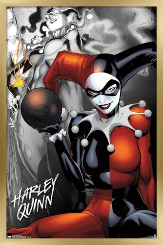 Miniatura 14 de Trends International DC Comics - Póster de pared de Harley Quinn, la bomba, 14.725 x 22.375 pulgadas, versión enmarcada de madera de granero