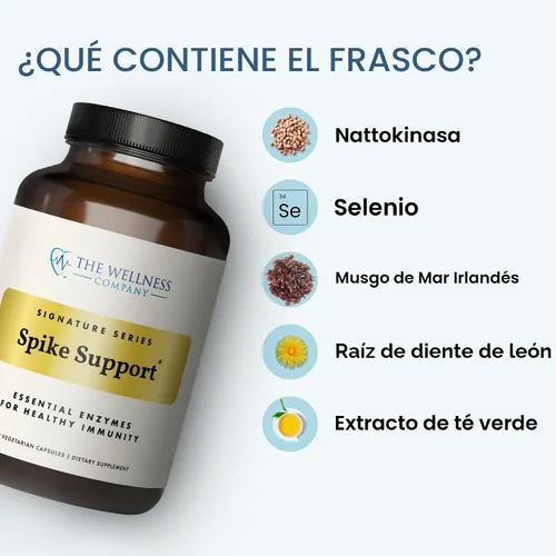 Miniatura 4 de The Wellness Company Spike Support - Desintoxicación, salud inmune, flujo sanguíneo, anticoagulante - Nattokinase, raíz de diente de león y Black
