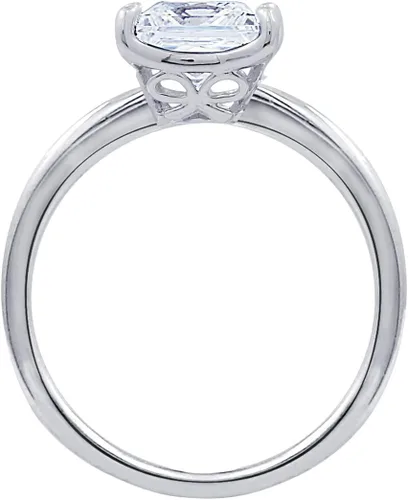 Miniatura 2 de Platinum or Gold plated Sterling Silver Princess-Cut Solitaire Ring made with Infinite Elements Cubic Zirconia