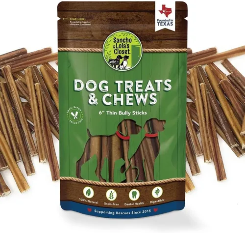 Miniatura 8 de Supreme - Golosinas masticables estándar de 6 pulgadas por Sancho and Lola's (paquete de 5) golosinas masticables para perros, totalmente naturales