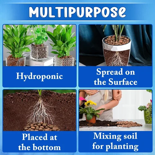 Miniatura 5 de ZeeDix Guijarros de arcilla expandida ligeros de 10 libras, medios de cultivo hidropónicos con pH equilibrado para acuapónica y plantas
