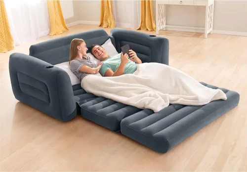 Miniatura 7 de Intex Juego de muebles inflables con sofá cama extraíble de tamaño Queen y 2 sofás cama, colchón de aire, sofá portátil, sillas de descanso, camas