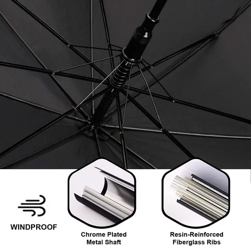 Miniatura 5 de Liberty Imports Paquete de 12 sombrillas de palo para fiestas eventos 46 pulgadas toldo grande resistente al viento apertura automática mango