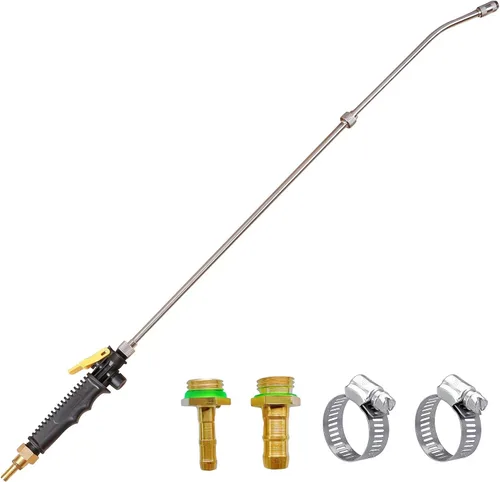 Varita pulverizadora, rociador universal ajustable con púa de latón de 3/8 pulgadas, varilla rociadora de repuesto de acero inoxidable con válvula