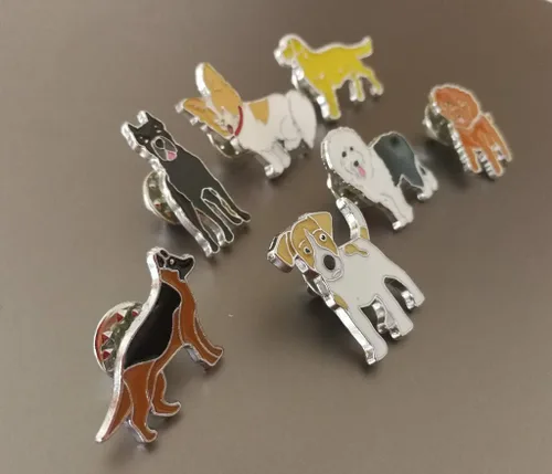 Miniatura 48 de Broche de perro carlino encantador para mascotas, broche de ramillete de metal, placa de identificación para perro, regalo de cumpleaños de Navidad