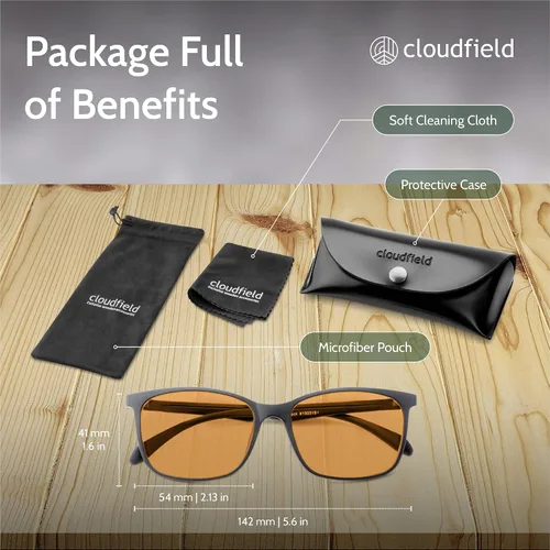 Miniatura 7 de cloudfield Lentes de luz azul para hombres y mujeres, máxima protección de bloqueo de luz azul, alivian la fatiga ocular digital, cómodos
