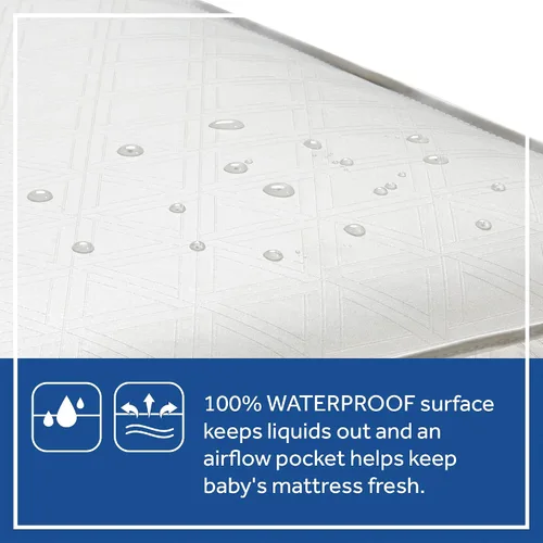 Miniatura 6 de Sealy Baby - Colchón de cuna de doble firmeza de 2 etapas, transpirable para bebés y niños pequeños con funda impermeable de grado médico