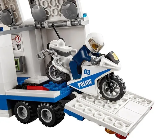 Miniatura 2 de Juguete de construcción del Centro de mando móvil de la policía de la ciudad de LEGO, camión, motocicleta de acción y juego de vehículo todo terreno