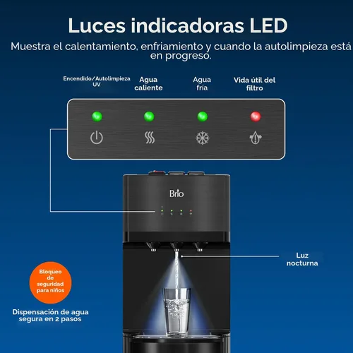 Miniatura 5 de Brio Dispensador de enfriador de agua sin botella con filtros de 4 etapas (incluidos) elimina PFAS y microplásticos para agua potable limpia