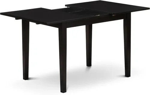 Miniatura 6 de East West Furniture NFAS3-BLK-09 - Juego de mesa de cocina de 3 piezas, incluye una mesa de madera y 2 sillas acolchadas de tela de poliéster azul