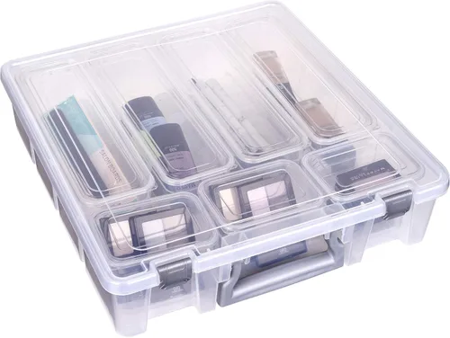 Miniatura 3 de AB Designs 6967ABD Super Satchel con 9 contenedores mezclados en el interior, contenedor apilable para organización de almacenamiento en el hogar