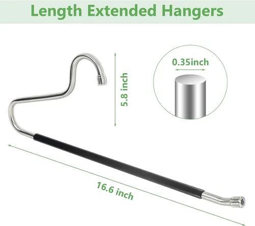 Miniatura 4 de Perchas para colchas, paquetes de 10 perchas resistentes para edredones, edredones, manteles, toallas (ancho extendido: 16.5 pulgadas)