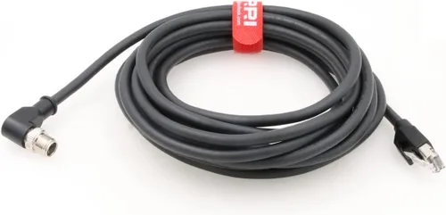 Miniatura 2 de Cable Ethernet Cat6 de 8 pines a RJ45 con código X M12 en ángulo de 90° para aplicaciones de red industrial Cognex (1M)