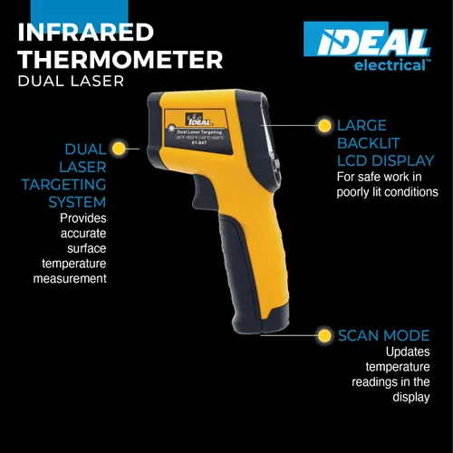 Miniatura 2 de IDEAL INDUSTRIES INC. 61-847 Termómetro infrarrojo de orientación láser dual