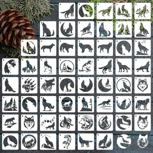 Miniatura 19 de Plantillas de flores para pintar, 64 piezas de plantillas de 3 pulgadas para manualidades, plantillas para pintura en rocas, plantillas de plástico