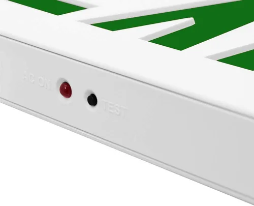 Miniatura 6 de LFI Lights® Thin COMBO UL 924 Listed, LED verde, señal de salida con luces de emergencia, blanco, 120-277 VCA cableada con batería de respaldo