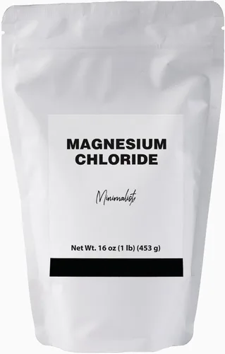 Minimalist Cloruro de magnesio, para relajación y alivio muscular, empaquetado para mayor comodidad en una bolsa resellable (1 libra)